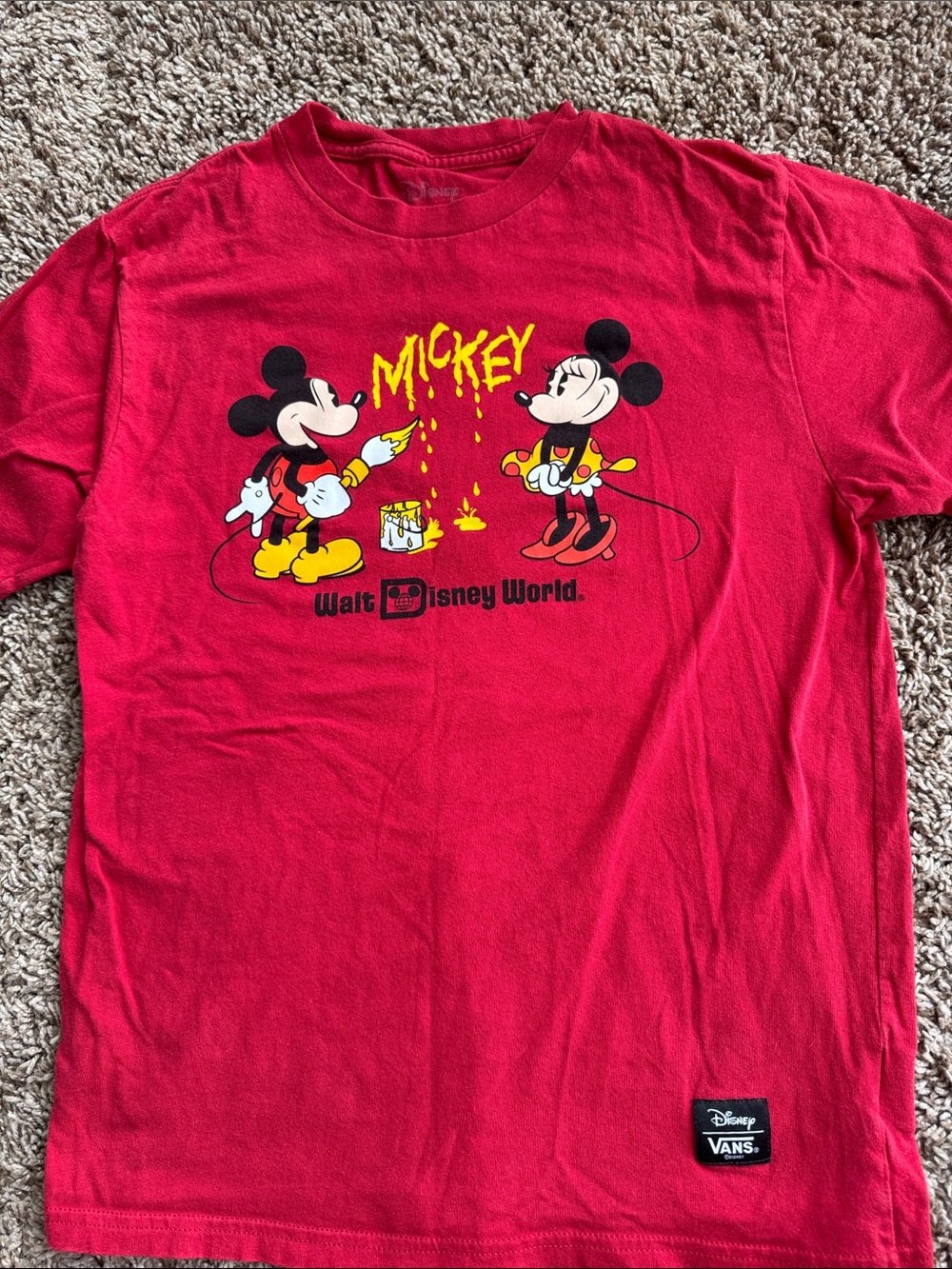 Vans X Disney Mickey Red Kids Graphic T-Shirt